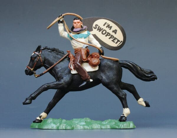 Herald "I'm A Swoppet!" Cowboy Throwing Lasso Mounted - Boxed #1