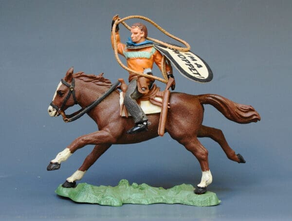 Herald "I'm A Swoppet!" Cowboy Throwing Lasso Mounted - Boxed #2