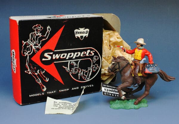 Herald Swoppet Cowboy Bank Robber Mounted - ORIGINAL Box!