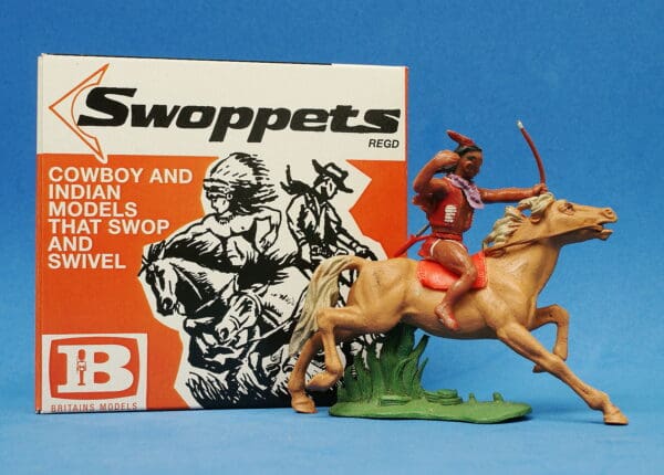 Swoppet Indian Brave with Bow Mounted (2nd Series Horse)