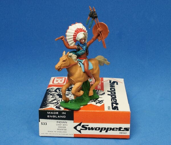 Swoppet Indian Chief with Dagger Mounted (2nd Series Horse)