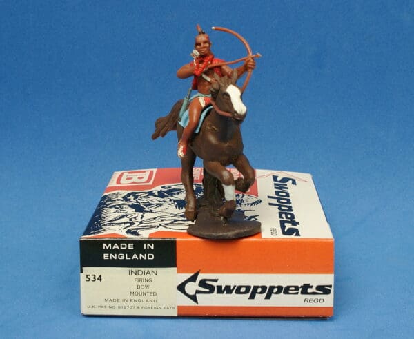 Swoppet Indian Brave Mounted (2nd Series Horse - BROWN Base) - Image 4