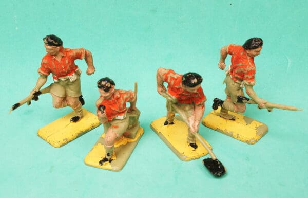 Crescent British 8th Army Toy Soldiers with RED Painted Shirts