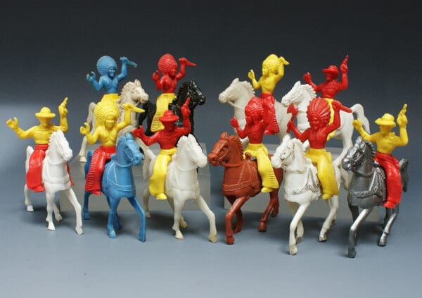 Swivel-Waist Cowboys & Indians - Lido Soft Plastic Western Horses - Image 2