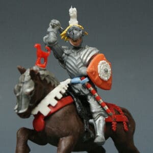 Swoppet C15th Mounted Knight Attacking - RED Caparison