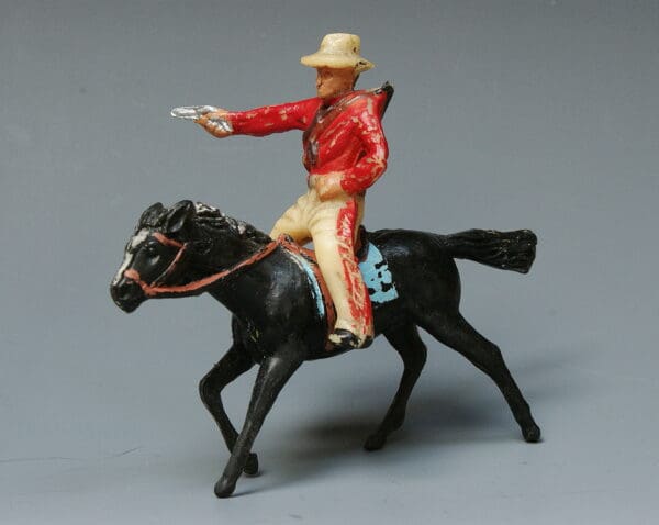 Timpo Early Plastic Mounted Cowboy with Pistol (Lead Mould) #2