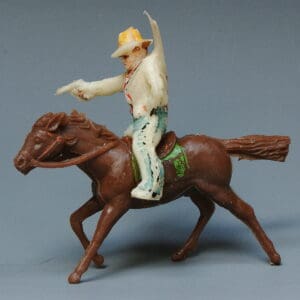 Timpo Early Plastic Mounted Cowboy with Pistol (Lead Mould)