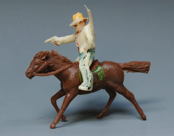 Timpo Early Plastic Mounted Cowboy with Pistol (Lead Mould)