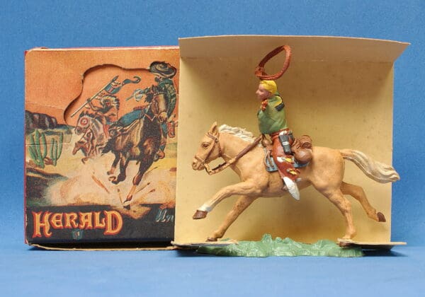 Herald Zang Mounted Cowboy Lassoing - ORIGINAL Box!