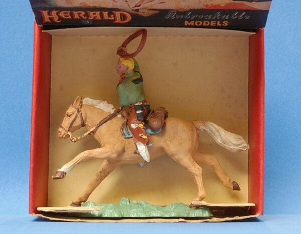 Herald Zang Mounted Cowboy Lassoing - ORIGINAL Box! - Image 2