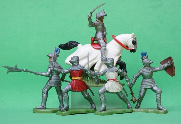 Britains Medieval Knights 'Made in Hong Kong' - Group of 5 #3 - Image 2