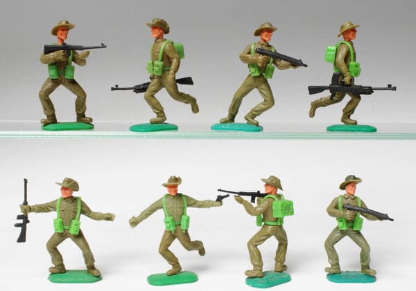 Timpo Swoppet Australian Khaki Infantry - Group of 8