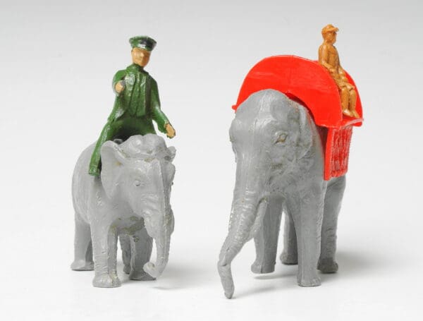 Taylor & Sons Elephant, Howdah, Baby Elephant & Keeper Astride - Image 3