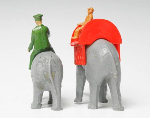 Taylor & Sons Elephant, Howdah, Baby Elephant & Keeper Astride - Image 2