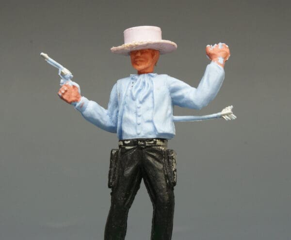 Timpo 1st Series Swoppet Wounded Cowboy - LILAC Big Hat - Image 3