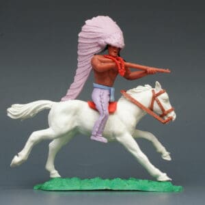 Timpo 2nd Series Mounted Indian Chief with LILAC War Bonnet!
