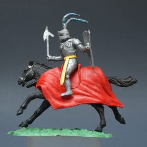 Timpo Swoppet Silver Knights - Early Mounted Figure with Axe