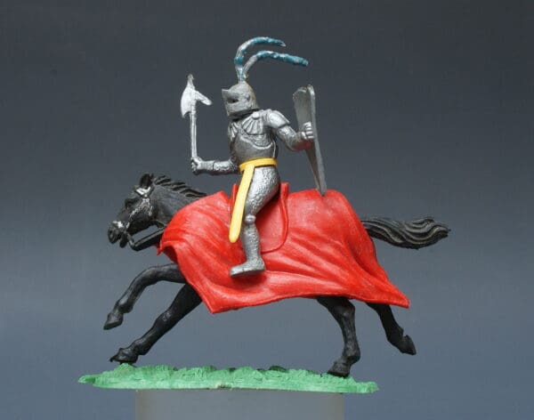 Timpo Swoppet Silver Knights - Early Mounted Figure with Axe