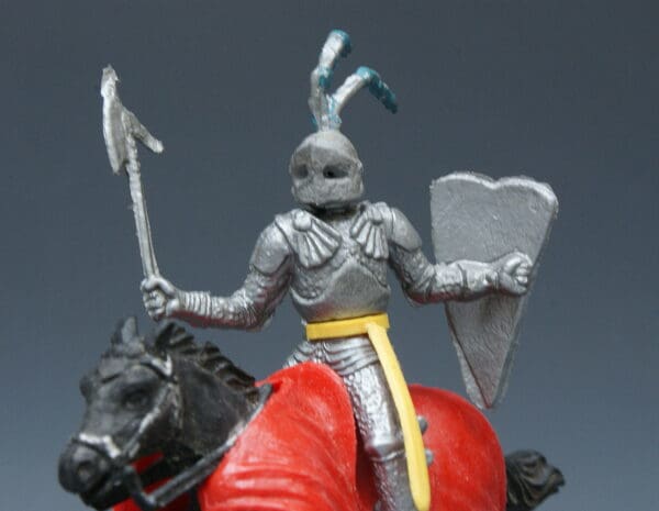 Timpo Swoppet Silver Knights - Early Mounted Figure with Axe - Image 2