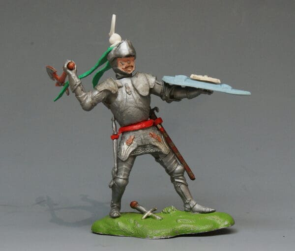 Swoppet C15th Knight with Axe - Green Viper's Tongue Favour