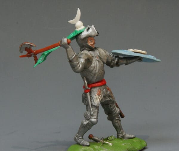 Swoppet C15th Knight with Axe - Green Viper's Tongue Favour - Image 3