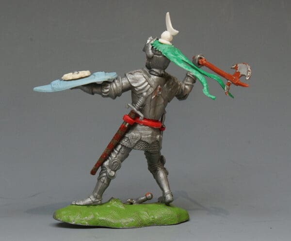 Swoppet C15th Knight with Axe - Green Viper's Tongue Favour - Image 2
