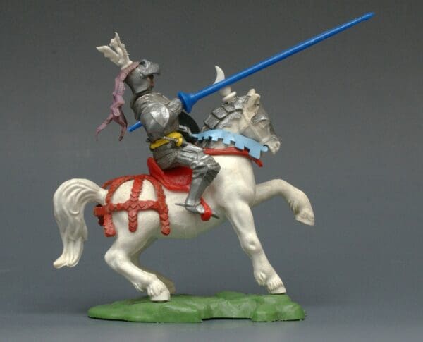 Swoppet Mounted C15th Century Knight Defending - WHITE Horse - Image 2