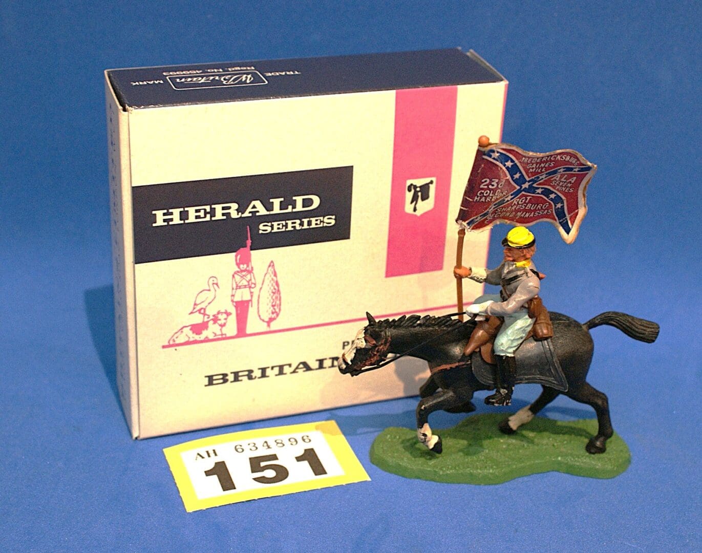 Britains ACW Rebel Cavalry Standard Bearer - Repro Box #151 - Image 5