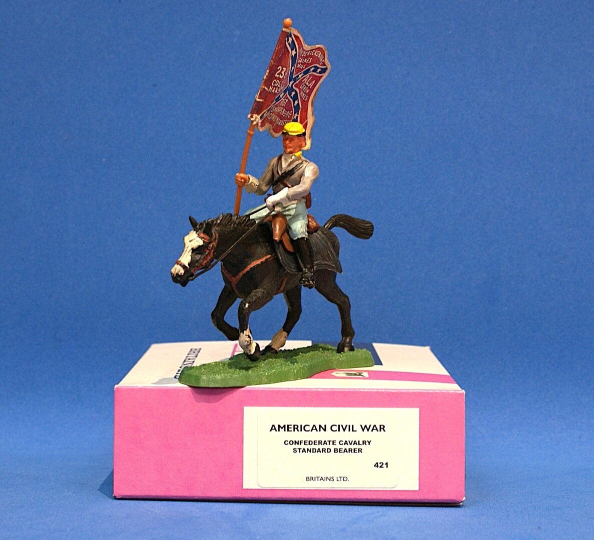 Britains ACW Rebel Cavalry Standard Bearer - Repro Box #151 - Image 4
