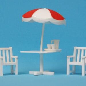 Britains Floral Garden Furniture Set (Umbrella & Drinks Tray)