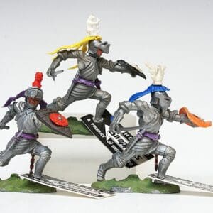 Swoppet C15th Knight Attacking with Sword - Group of 3