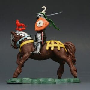 Swoppet C15th Mounted Knight Attacking - YELLOW Caparison #1