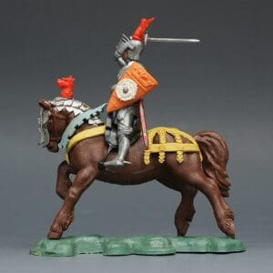 Swoppet C15th Mounted Knight Attacking - YELLOW Caparison #2