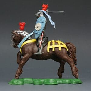 Swoppet C15th Mounted Knight Attacking - YELLOW Caparison #3