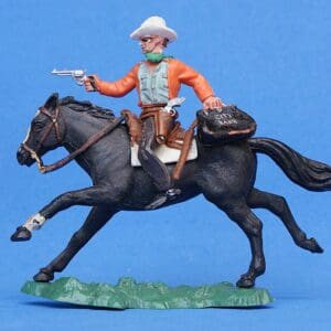 Herald Swoppet Mounted Cowboy Bank Robber - ORANGE Torso