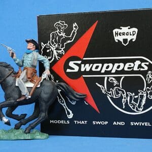 Herald Swoppet Mounted Cowboy Firing Twin Guns - 1st Issue 1958