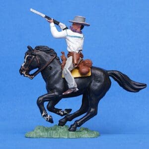 Swoppet Cowboy Firing Rifle Mounted - WHITE Torso (1958 Issue)