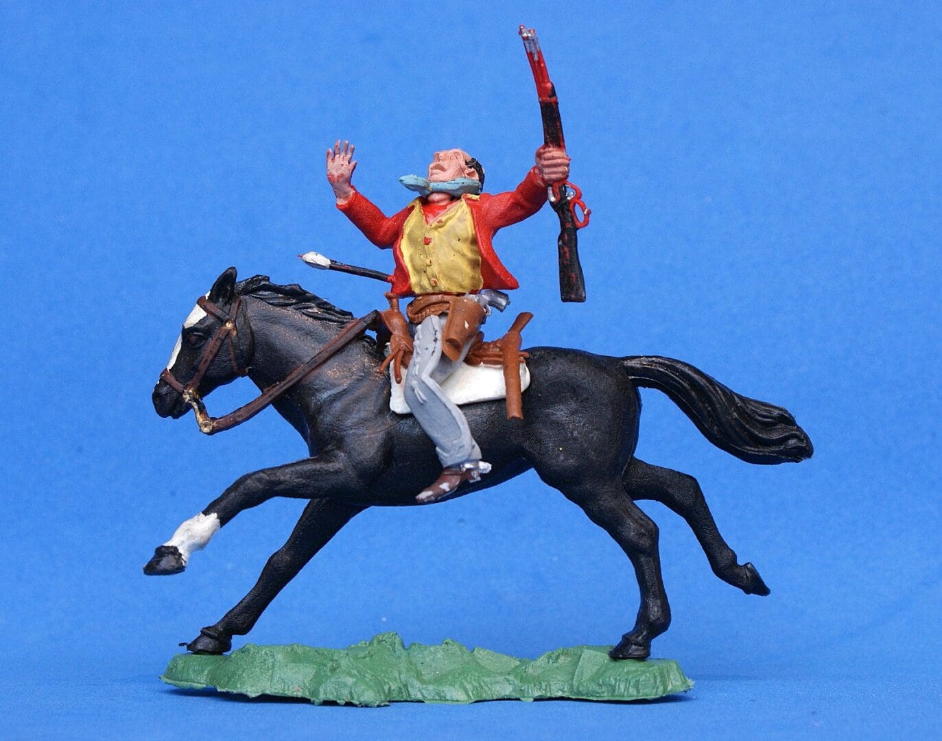 Swoppet Mounted Cowboy Wounded by Arrow - RED Torso - Image 3