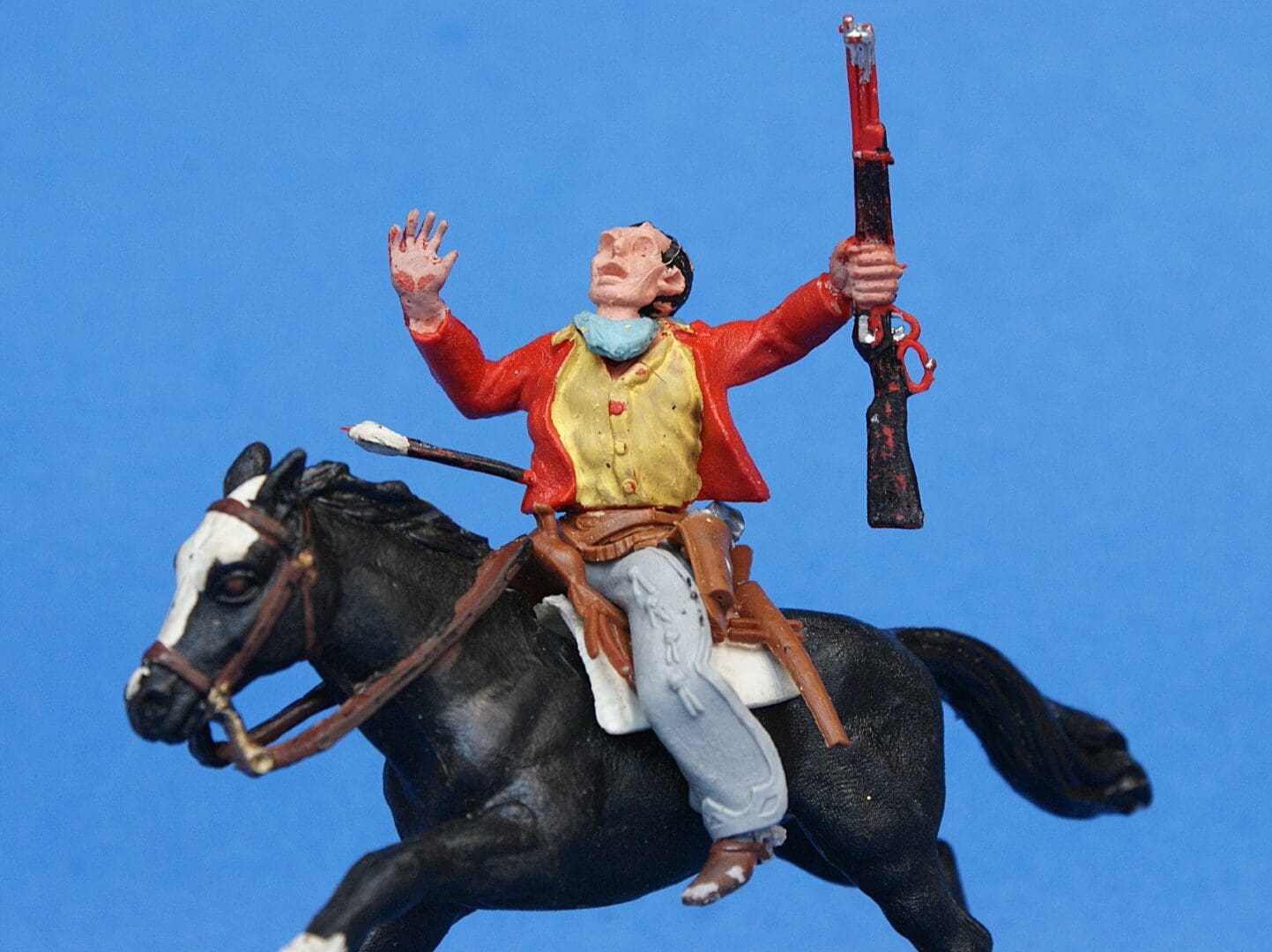 Swoppet Mounted Cowboy Wounded by Arrow - RED Torso - Image 2