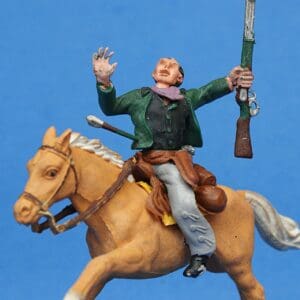 Swoppet Mounted Cowboy Wounded by Arrow - DARK GREEN Torso