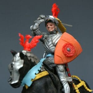 Swoppet Mounted Knight Attacking - YELLOW DIAMOND Caparison