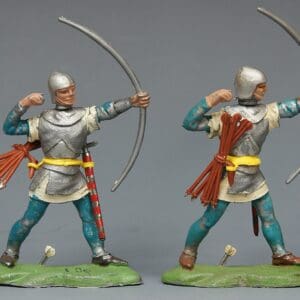 Swoppet C15th Knight Long-bowmen - Pair of LATE Issue Figures