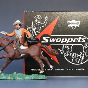 Herald Swoppet Mounted Cowboy Bank Robber - ORANGE Torso #2