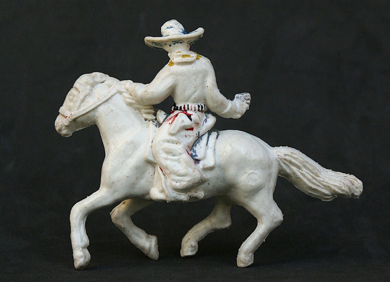 Lone Star Cowboy with Drawn Pistol - Rare WHITE Plastic! - Image 2