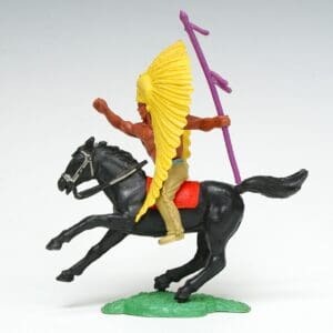 Timpo 1st Series Mounted Swoppet Indian - Rare YELLOW War Bonnet!