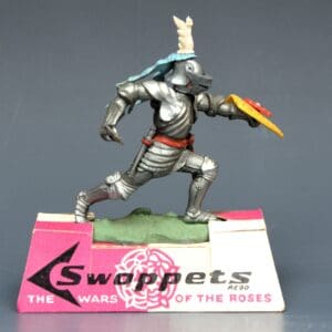 Swoppet Knight Attacking on Card Shop Plinth