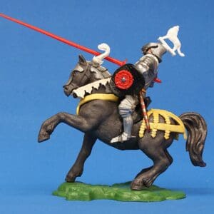 Britains Swoppet Mounted Knight Defending - YELLOW Caparison