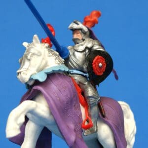 Swoppet Mounted Knight Defending - PURPLE Blanket - Superb!