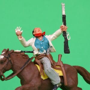 Herald Swoppet Mounted Cowboy Wounded by Arrow - 1958 Issue