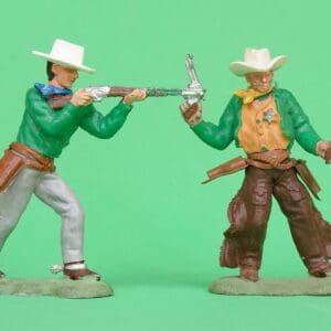 Herald Swoppet Cowboys - Firing Rifle & Sheriff, Dismounted